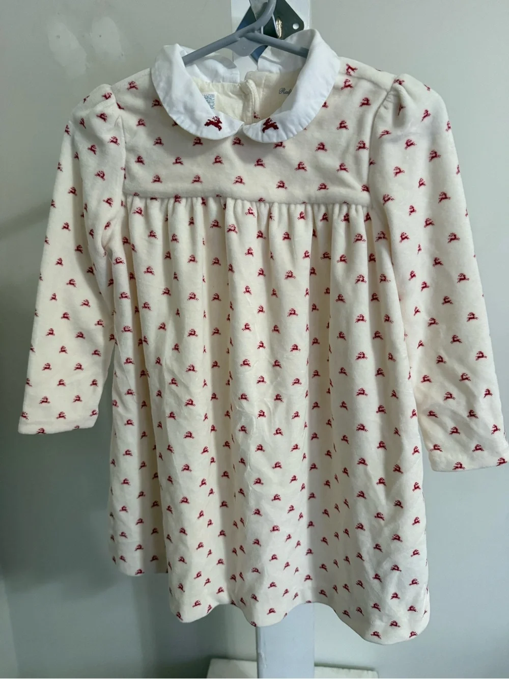 Ralph Lauren Reindeer-Print Velour Dress